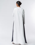 Layer Abaya in White with Navy