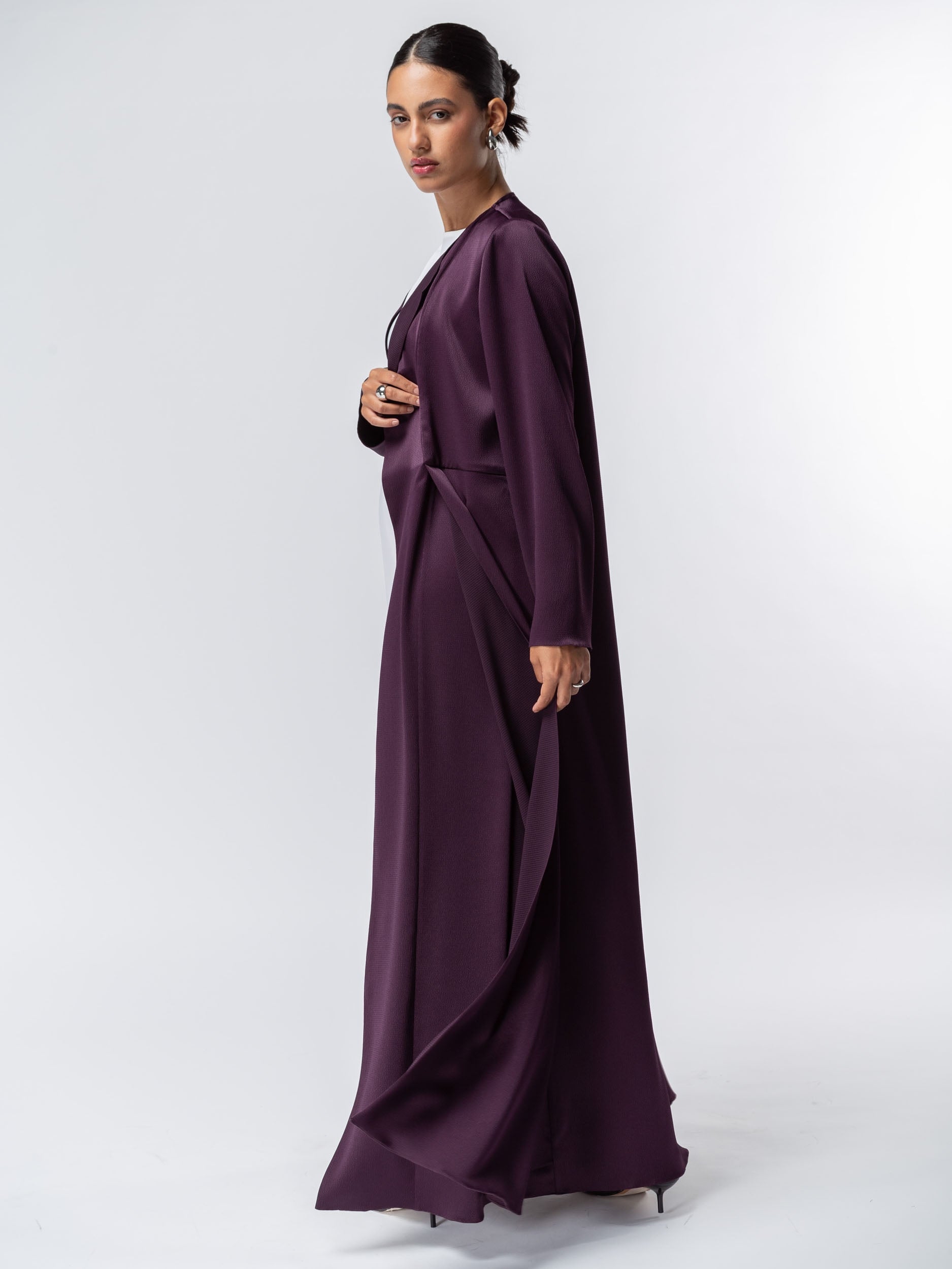 Polished Layer Abaya in Purple RTW