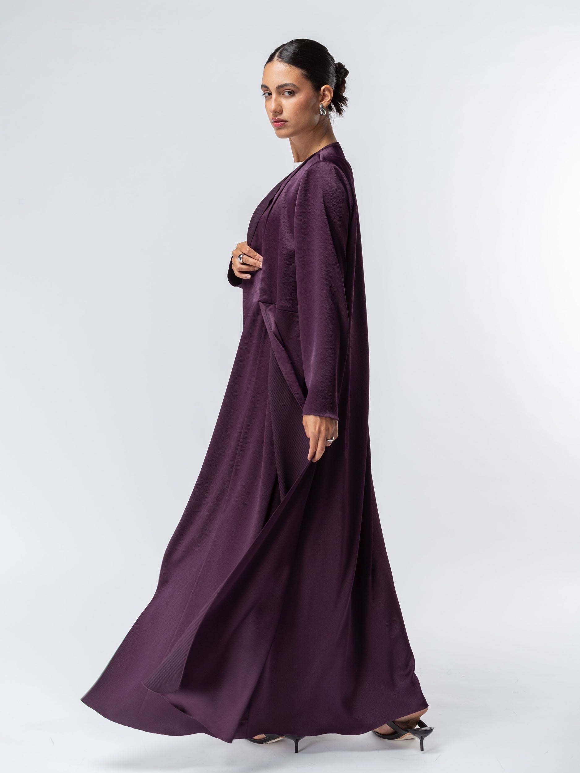 Polished Layer Abaya in Purple RTW