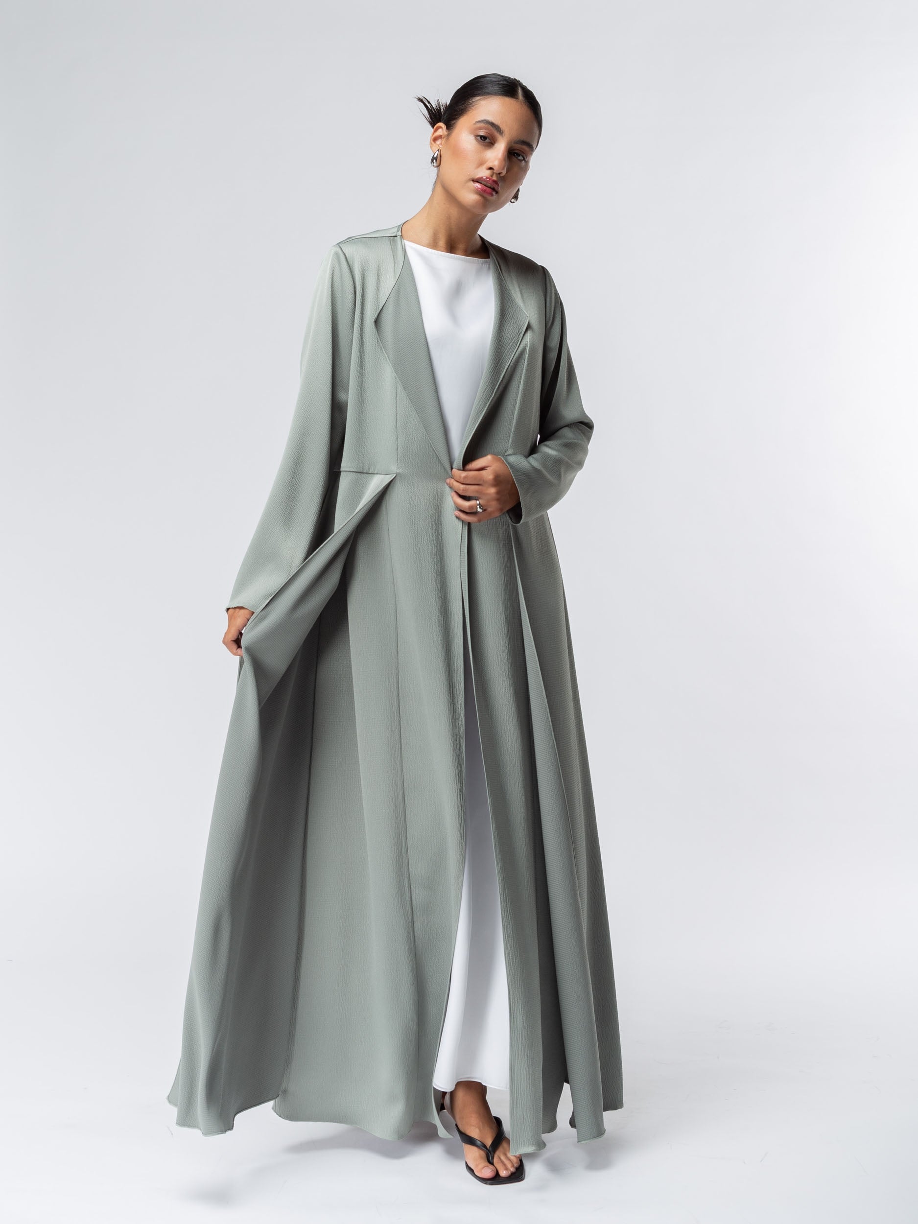 Polished Layer Abaya in Mint Green