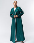 Polished Layer Abaya in Emerald Green