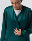 Polished Layer Abaya in Emerald Green