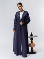 Satin Layer Abaya in Midnight Blue