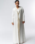 Double Collar Abaya in White