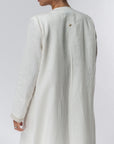 Double Collar Abaya in White