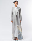 Kimono Ribbons Abaya in Gray