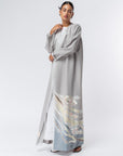 Kimono Ribbons Abaya in Gray