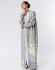 Kimono Ribbons Abaya in Gray