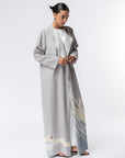 Kimono Ribbons Abaya in Gray