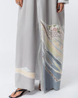 Kimono Ribbons Abaya in Gray