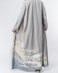 Kimono Ribbons Abaya in Gray