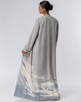 Kimono Ribbons Abaya in Gray