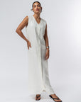 Dress in Off White Linen