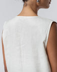 Dress in Off White Linen