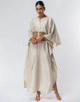 Luxury Silk Kaftan with Gold Front