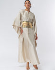 Luxury Silk Kaftan with Gold Front