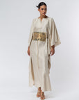 Luxury Silk Kaftan with Gold Front