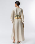 Luxury Silk Kaftan with Gold Front