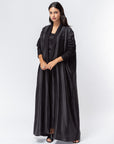 Sleeve Abaya in Metallic Black