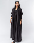 Sleeve Abaya in Metallic Black