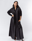 Sleeve Abaya in Metallic Black