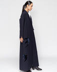 Winter Abaya in Navy with Velvet Birds in Flight