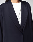 Winter Abaya in Navy with Velvet Birds in Flight