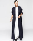 Winter Abaya in Navy with Velvet Birds in Flight