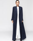 Luxury Winter Silk Blue Abaya