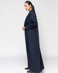 Luxury Winter Silk Blue Abaya