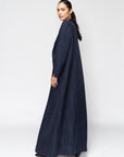 Luxury Winter Silk Blue Abaya