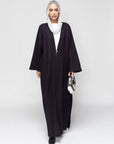 Light Wool Loose Abaya in Dark Blue