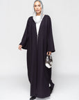 Light Wool Loose Abaya in Dark Blue