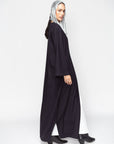 Light Wool Loose Abaya in Dark Blue