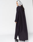 Light Wool Loose Abaya in Dark Blue