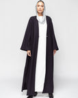 Light Wool Loose Abaya in Dark Blue