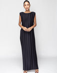 Pleated Dress in Dark Blue