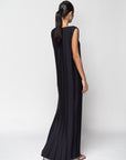 Pleated Dress in Dark Blue