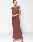 Pleated Dress in Sienna