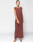 Pleated Dress in Sienna