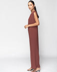 Pleated Dress in Sienna