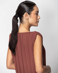 Pleated Dress in Sienna