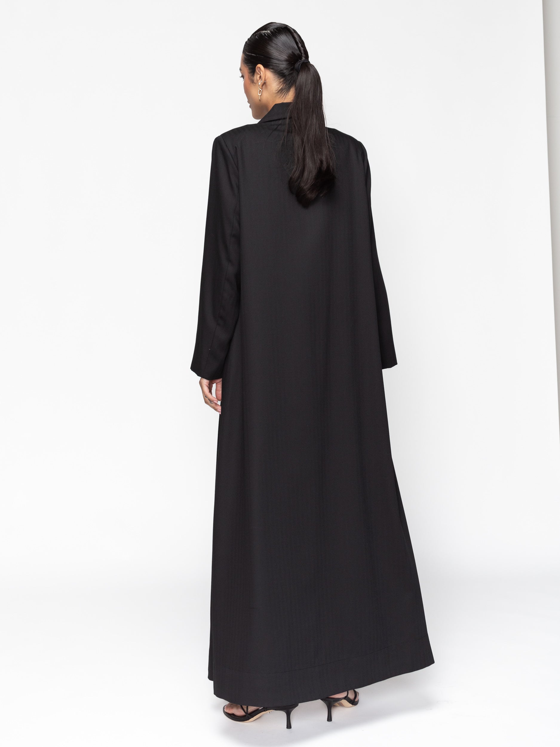 Suit Abaya in Black Tencel Twill