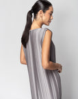 Pleated Dress in Silver Gray