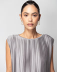 Pleated Dress in Silver Gray