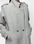 Winter Trench in Grey with Velvet Applique