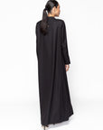 Suit Abaya in Black with Decorative Button