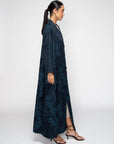 Jacquard Floral Abaya in Blue