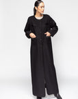 Elegant Winter Abaya in Black