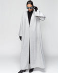 Winter Loose Abaya in Light Gray